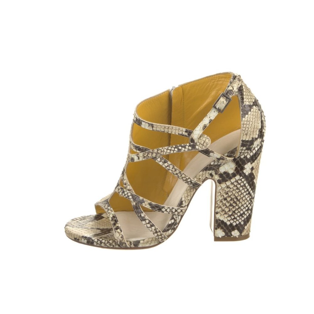 SOLD Maison Martin Margiela Python Snakeskin T-Strap Sandals IT 37.5 - Picture 1 of 9